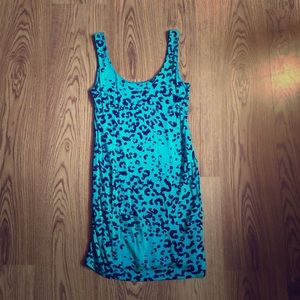 Green Animal Print Mini Dress